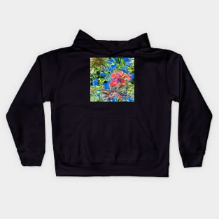 Seamless tropical flower Kids Hoodie